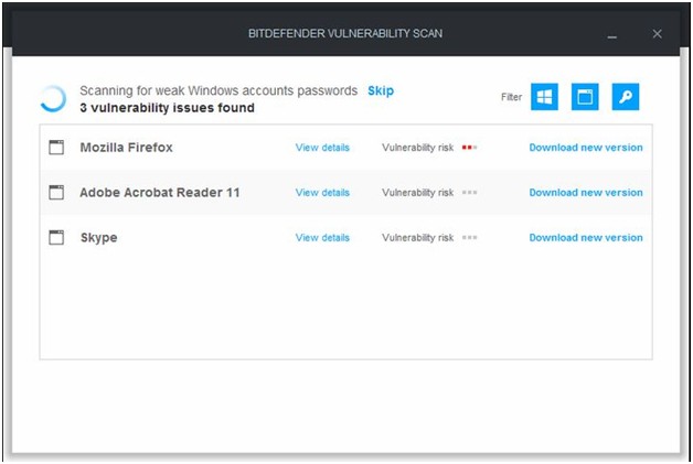 bitdefender vulnerability scan